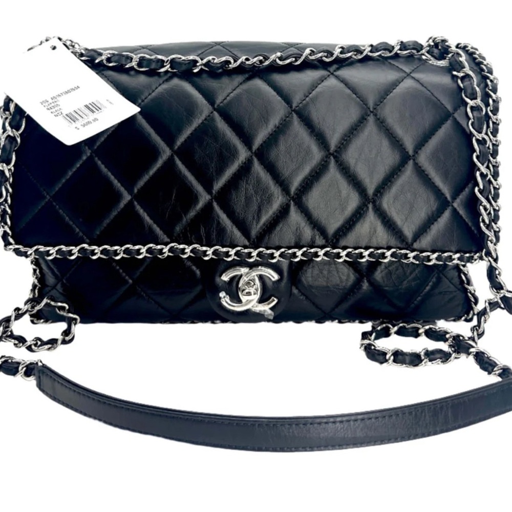 Authentic Chanel Chain All Around Flap in Black